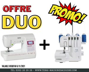 OFFRE DUO - BROTHER F400 ET SURJETEUSE BROTHER 2104D