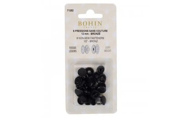Boutons pression sans couture - 12 mm - Bronzé - BOHIN 71252