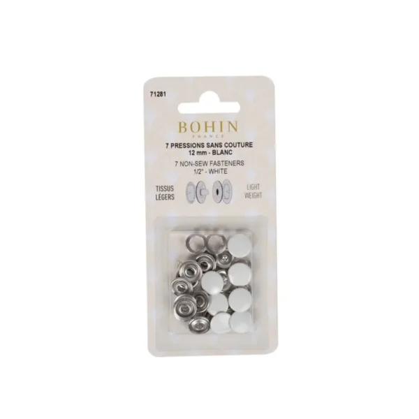 Boutons pression sans couture - 12 mm - Blanc - BOHIN 71281 – Image 2