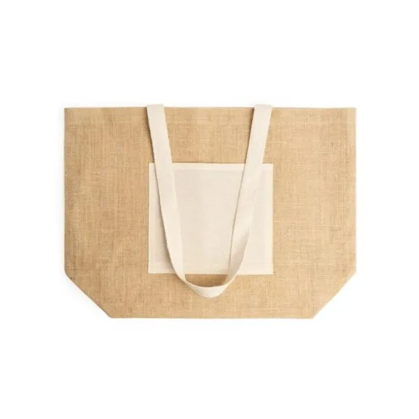 Sac Gavia en jute & coton naturel 48cm x 35cm – Image 5