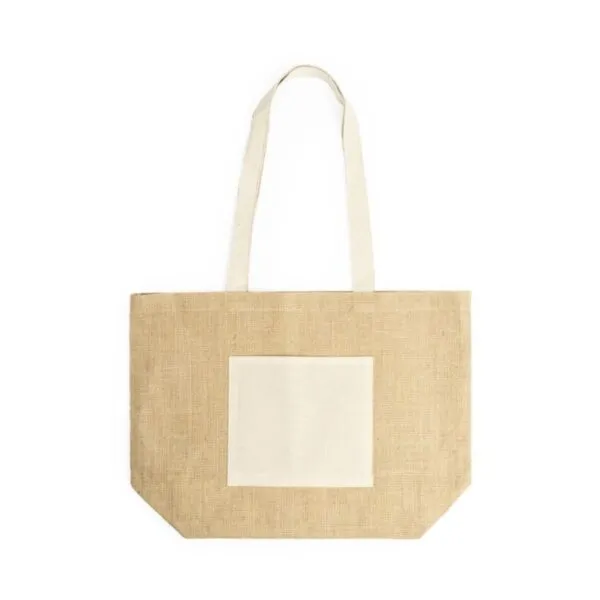 Sac Gavia en jute & coton naturel 48cm x 35cm – Image 4