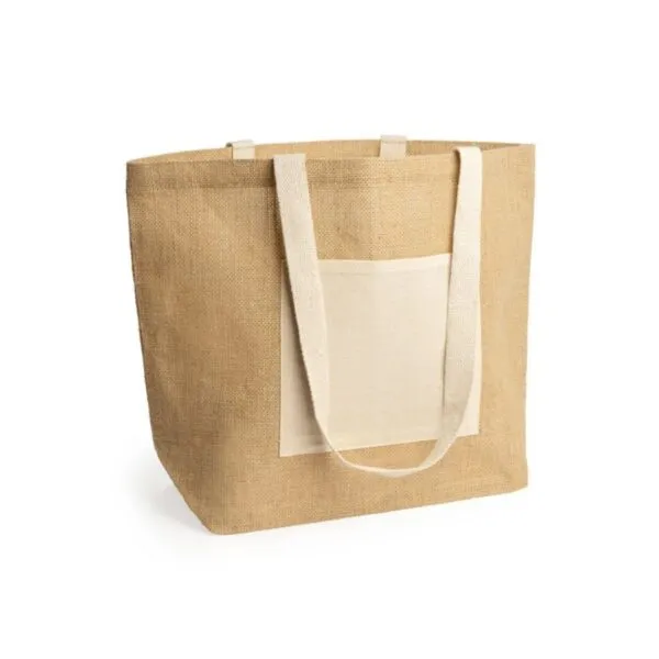 Sac Gavia en jute & coton naturel 48cm x 35cm