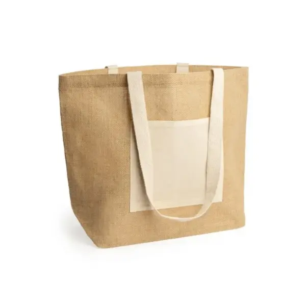 Sac Gavia en jute & coton naturel 48cm x 35cm